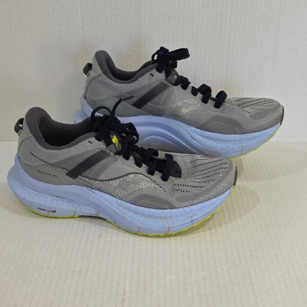 Saucony Tempus Women's Gray and Blue Athletic Running Shoes Size 7.5 B